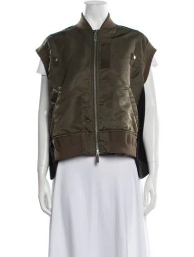 Pre-owned Sacai Bomber Jacket In Green
