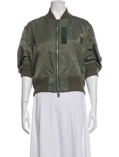 Pre-owned Sacai Bomber Jacket In Green