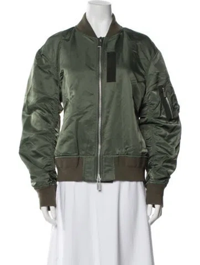 Pre-owned Sacai Bomber Jacket In Green
