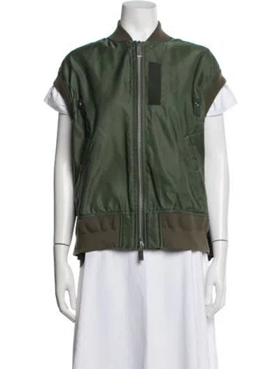 Pre-owned Sacai Bomber Jacket In Green