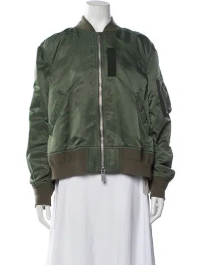Pre-owned Sacai Bomber Jacket In Green