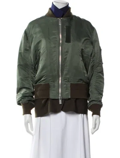 Pre-owned Sacai Bomber Jacket In Green