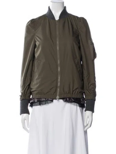Pre-owned Sacai Bomber Jacket In Green