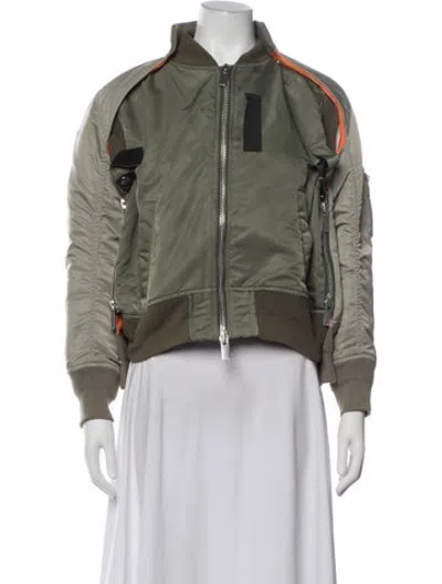 Pre-owned Sacai Bomber Jacket In Green