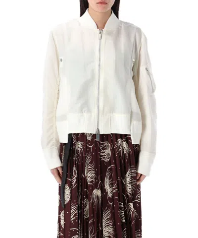 Sacai Bomber Jacket In White