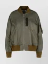 Sacai Bomber Jacket With Ribbed Cuffs And Pockets In Gray