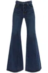 Sacai Boot Cut Jeans With Matching Belt In Blue