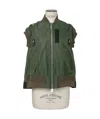 Sacai Sleeveless Nylon Zip-up Jacket In Multicolor
