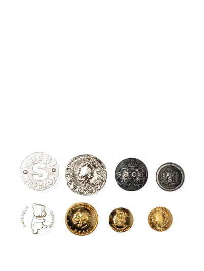 Sacai Brass Pins (set Of Eight) In Pattern