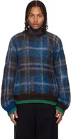 Sacai Plaid Mohair Sweater In Multi