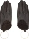 Sacai Brown Bangle Gloves In Black
