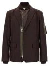 Sacai Bomber Insert Blazer In Brown