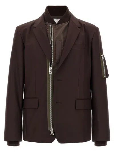 SACAI BROWN BOMBER INSERT BLAZER