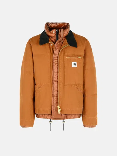 Sacai Brown Cotton Jacket In Sand