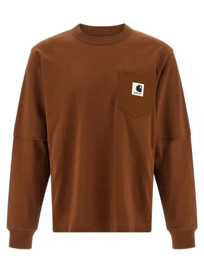 Sacai Brown Crew Neck T-shirt