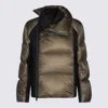 Sacai Layered Blazer Puffer Hybrid Wool Jacket In Khaki/navy