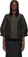 Sacai Leopard Print X Nylon Twill Jacket In 602 Brown