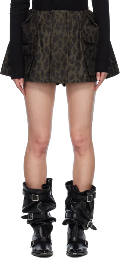 SACAI BROWN LEOPARD PRINT SKORT