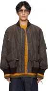 Sacai Brown Nylon Twill Blouson Bomber Jacket In Brown