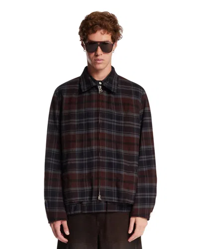 Sacai Brown Plaid Flannel Blouson Jacket
