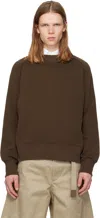 Sacai Brown Sponge Pullover Sweatshirt In Burgundy