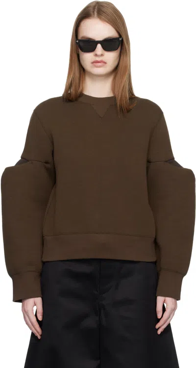 Sacai Brown Sponge Sweat Pullover Sweatshirt