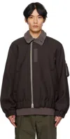 Sacai Brown Suiting Blouson Bomber Jacket In Brown