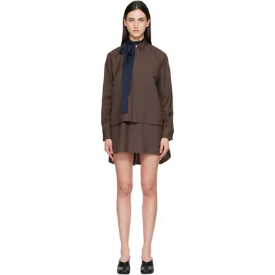 Sacai Brown Suiting Minidress