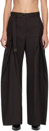 Sacai Belt Loop Casual Pants In Brown