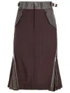 Sacai Womens Brown Pleated Regular-fit Woven Midi Skirt In Brown
