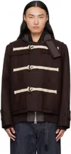 Sacai Brown Wool Melton Bomber Jacket