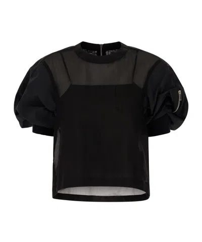 SACAI BUBBLE SLEEVE BLOUSE