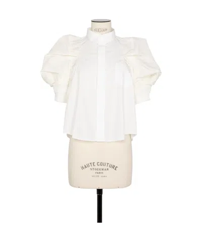 Sacai Bubble Sleeve Shirt In White