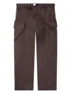 Sacai Buckle Cargo Denim Pants In Brown