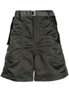 Sacai Buckle-fastened Tailored Shorts In Grün