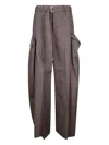Sacai Buckle Trousers In Brown