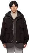 Sacai Burgundy Rip Stop Jacket In Multi