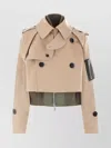 Sacai Short Trench Coat With Raglan Sleeves In Neutrals