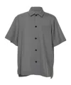 Sacai Short Sleeve Button-up Suiting Shirt In Gray