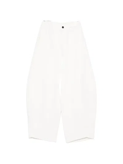 Sacai Button-fastening High-waisted Trousers In White