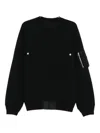 Sacai Button-fastening Zip-pocket Sweater In Black
