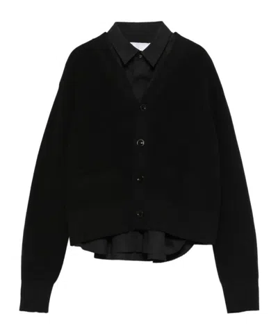 Sacai Button Pocket Knitwear In Black