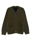 Sacai Button-up Cardigan In Green