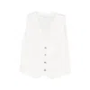 Sacai Buttoned Drawstring Waistcoat In White