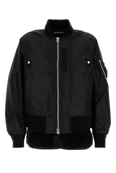 Sacai Black Rayon Blend Bomber Jacket