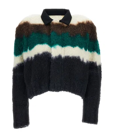 Sacai Button-up Sweater In Multi
