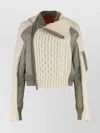 Sacai Cable Knit Full Zip Jacket In Multi