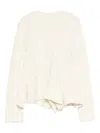 Sacai Cable-knit Ruffled-hem Sweater In Neutral
