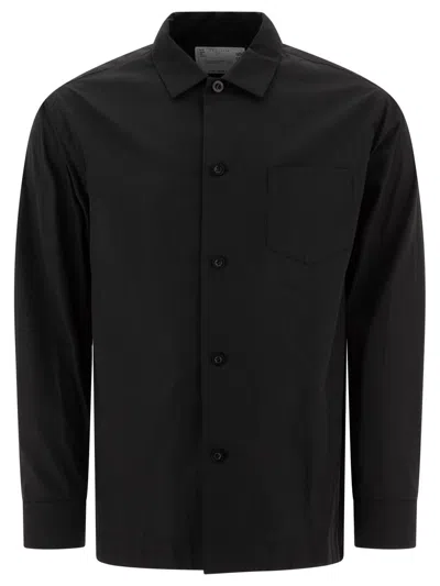 Sacai Camicia Con Taschino In Black