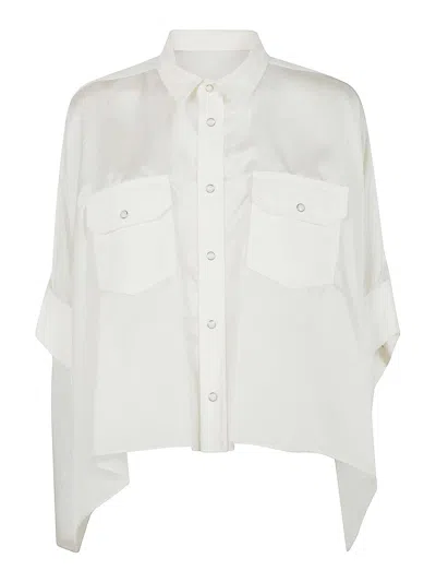 Sacai Denim Print Shirt In White